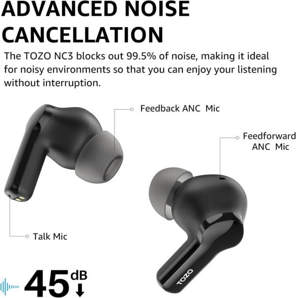 616yeN8vBAL._AC_SL1500_ TOZO NC3 Review Best Hybrid Active Noise Cancelling Wireless Earbuds for Music and Calls