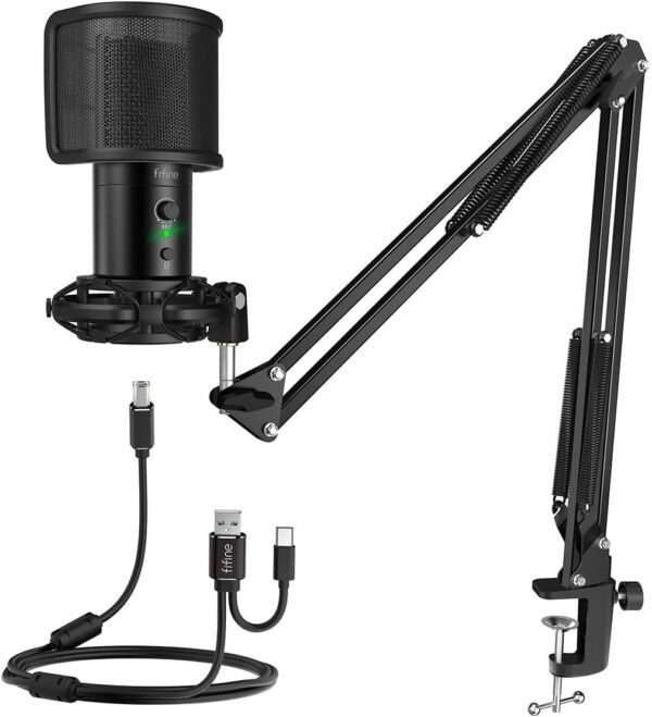 61Sb5OpCI9L._AC_SL1200_ FIFINE T683 USB Gaming Streaming Microphone Kit Review Perfect for Podcasts and YouTube