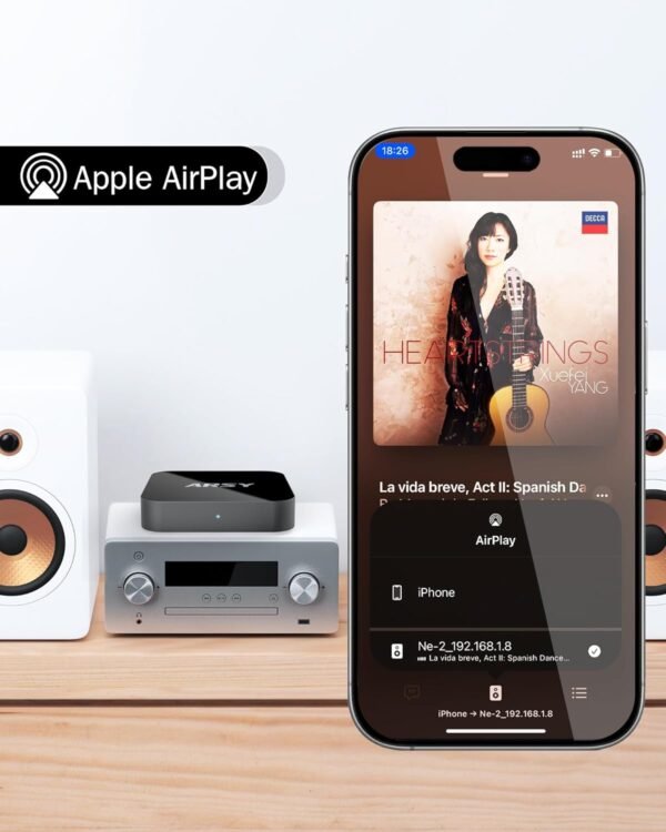 719m7MxoKGL._AC_SL1500_ ARSY NE-2 Streaming Music Receiver review WiFi audio streamer with AirPlay 2 features