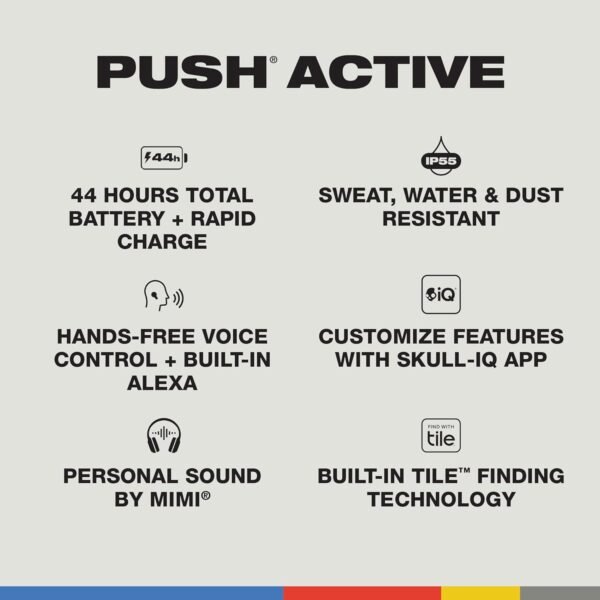 71wAz1CpcCL._AC_SL1500_ Skullcandy Push Active Wireless Earbuds review featuring noise isolation and 44-hour battery life