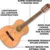 81cxsB61dML._AC_SL1500_-1 Fender FA-25N 3/4 Size Nylon String Acoustic Guitar, Beginner Guitar, with 2-Year Warranty, Perfect Beginner Guitar for Kids that is Easy on Fingers, Includes 3 Months of Free Lessons, Natural